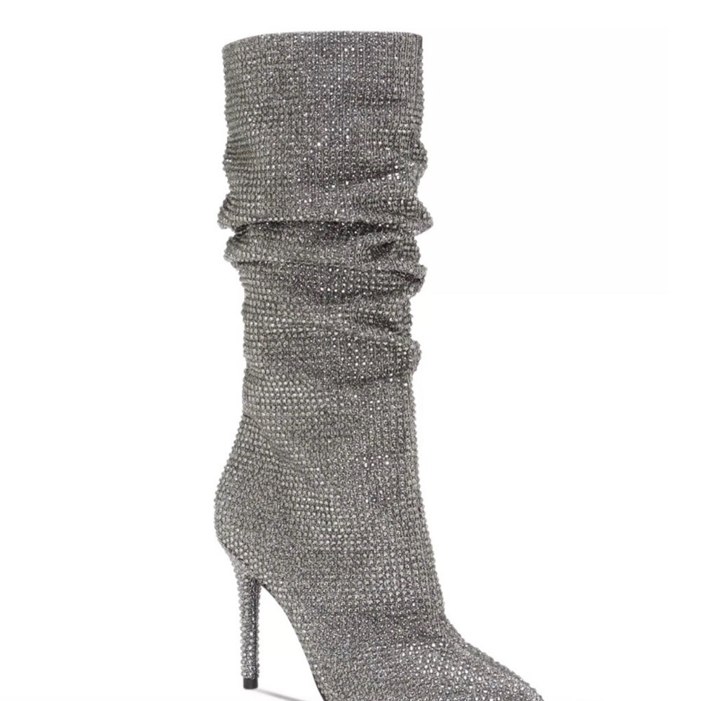 Jessica Simpson Silver or black color slouchy stiletto Heel Boots BNIB size 6